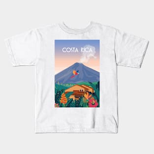 costa rica travel poster Kids T-Shirt